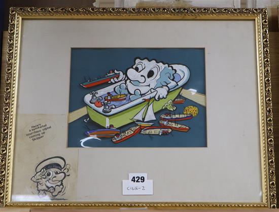 Henry Robert Wykes St John Cooper (1905-1984), animation cell, Study of Mr Cube,